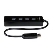 Image de StarTech.com Hub USB 3.0 portable à 4 ports avec câble intégré - 5Gbps - Noir (ST4300PBU3)