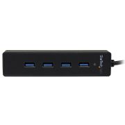 Image de StarTech.com Hub USB 3.0 portable à 4 ports avec câble intégré - 5Gbps - Noir (ST4300PBU3)