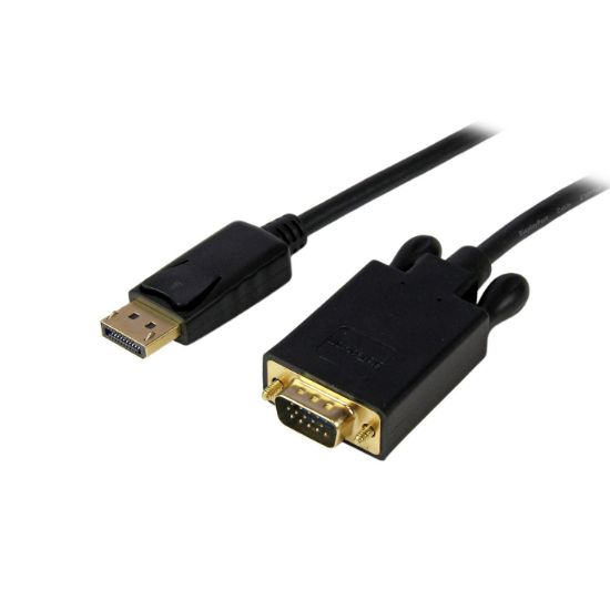 Image de StarTech.com Adaptateur DisplayPort vers VGA - Câble Display Port Mâle VGA Mâle 1920x1200 - Noir 1,8m (DP2VGAMM6B)