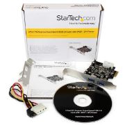 Image de StarTech.com Carte Contrôleur PCI Express vers 2 Ports USB 3.0 avec UASP - Alimentation LP4 (PEXUSB3S25)