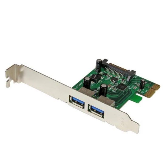 Image de StarTech.com Carte Contrôleur PCI Express (PCIe) vers 2 ports USB 3.0 avec UASP - Alimentation SATA (PEXUSB3S24)