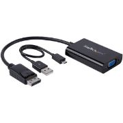 Image de StarTech.com Adaptateur vidéo DisplayPort vers VGA avec audio - M/F - 1920x1200 / 1080p - Noir (DP2VGAA)