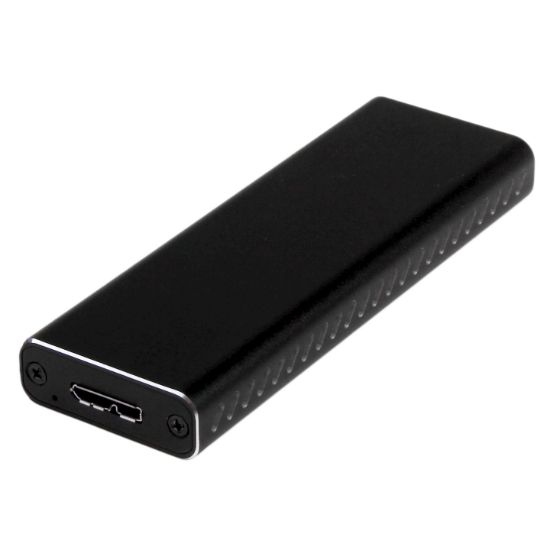 Image de StarTech.com Boîtier Aluminium M.2 SSD vers USB 3.0 (5Gbps) avec UASP - Noir - M.2 NGFF SATA avec Clé B & Clé B+M - Boîtier Externe M.2 Portable - Non Compatible avec NVMe / ... (SM2NGFFMBU33)