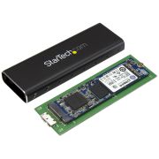 Image de StarTech.com Boîtier Aluminium M.2 SSD vers USB 3.0 (5Gbps) avec UASP - Noir - M.2 NGFF SATA avec Clé B & Clé B+M - Boîtier Externe M.2 Portable - Non Compatible avec NVMe / ... (SM2NGFFMBU33)