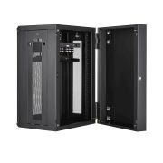 Image de StarTech.com Armoire Réseau Murale à 4 Montants 18U avec Étagère 1U, Armoire Serveur Murale 19" à Charnières pour Équipement IT/AV/Électronique/Ordinateur, Armoire Rack Venti ... (RK1820WALHM)