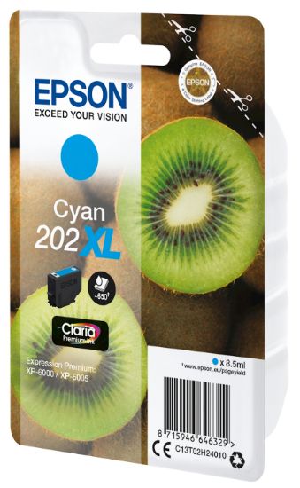 Image de Epson Kiwi Singlepack Cyan 202XL Claria Premium Ink (C13T02H24010)