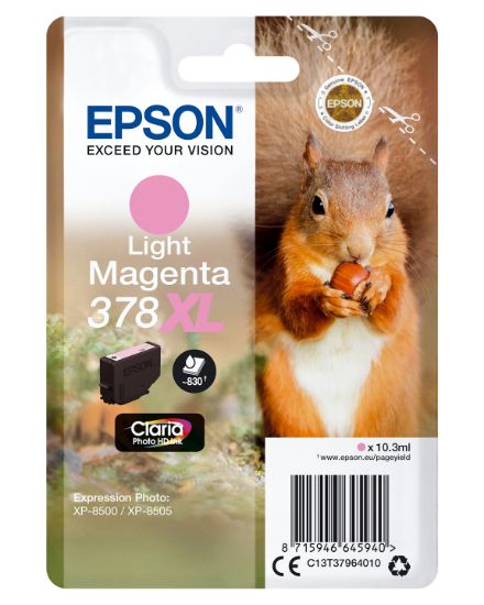 Image de Epson Squirrel Singlepack Light Magenta 378XL Claria Photo HD Ink (C13T37964010)