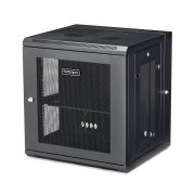 Image de StarTech.com Armoire Réseau Murale à 4 Montants 12U avec Étagère 1U, Armoire Serveur Murale 19" à Charnières pour Équipement IT/AV/Électronique/Ordinateur, Armoire Rack Ventilé ... (RK12WALHM)