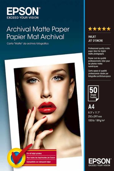 Image de Epson Archival Matte Paper - A4 - 50 Feuilles (C13S041342)