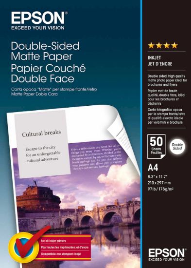 Image de Epson Double-Sided Matte Paper - A4 - 50 Feuilles (C13S041569)