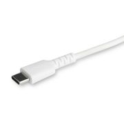 Image de StarTech.com Câble USB-C vers Lightning Blanc Robuste 2m - Câble de Charge/Synchronistation USB Type C vers Lightning Fibre Aramide - iPad/iPhone 12 Certifié Apple MFi (RUSBCLTMM2MW)