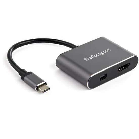 Image de StarTech.com Adaptateur multiport USB-C vers mini DisplayPort ou HDMI - 4K 60 Hz - Convertisseur 2-en-1 (CDP2HDMDP)