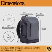 Image de HP Sac à dos pour ordinateur portable Travel 25 litres 15,6 pouces (gris acier) (6H2D8AA)