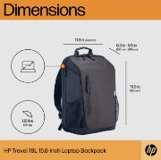 Image de HP Sac à dos pour ordinateur portable Travel 18 litres 15,6 pouces, gris fer (6H2D9AA)