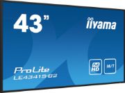 Image de iiyama PROLITE Écran plat de signalisation numérique 108 cm (42.5") LCD 350 cd/m² Full HD Noir 18/7 (LE4341S-B2)