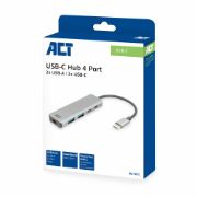 Image de ACT hub & concentrateur USB 3.2 Gen 1 (3.1 Gen 1) Type-C 5000 Mbit/s Noir, Gris (AC7072)