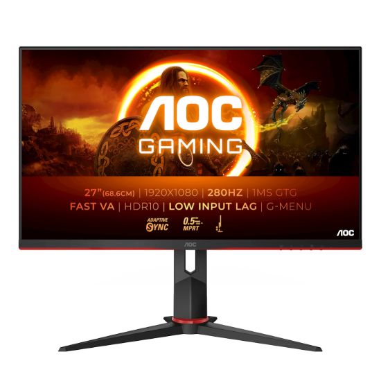 Image de AOC G2 écran plat de PC 68,6 cm (27") 1920 x 1080 pixels Full HD LCD Noir, Rouge (27G2ZN3/BK)