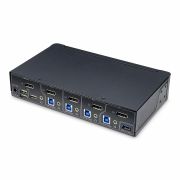 Image de StarTech.com Switch KVM DisplayPort 4 Ports, Moniteur Unique 4K 60Hz, 6 Ports USB, Commutation par Touche de Raccourci et Bouton-Poussoir, DisplayPort 1.2, Commutateur ... (P4AD122-KVM-SWITCH)