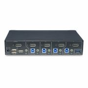 Image de StarTech.com Switch KVM DisplayPort 4 Ports, Moniteur Unique 4K 60Hz, 6 Ports USB, Commutation par Touche de Raccourci et Bouton-Poussoir, DisplayPort 1.2, Commutateur ... (P4AD122-KVM-SWITCH)
