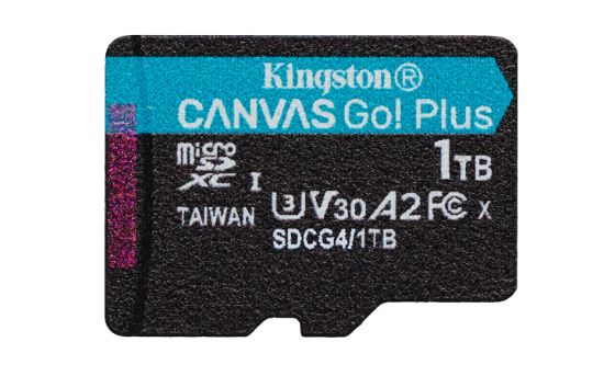 Image de Kingston Technology Carte microSDXC Canvas Go Plus Gen4 200R A2 U3 de 1 To, pack unique sans ADP (SDCG4/1TBSP)