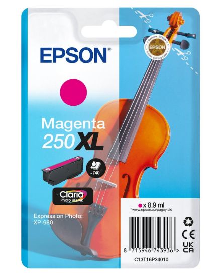 Image de Epson 250XL Violin Claria Photo HD cartouche d'encre 1 pièce(s) Original Rendement élevé (XL) Magenta (C13T16P34010)