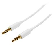 Image de StarTech.com Câble Audio Stéréo Mini-Jack 3.5mm Slim de 2 m - Mâle/Mâle - Blanc (MU2MMMSWH)