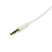 Image de StarTech.com Câble Audio Stéréo Mini-Jack 3.5mm Slim de 2 m - Mâle/Mâle - Blanc (MU2MMMSWH)