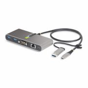 Image de StarTech.com Hub USB-C à 2 Ports USB-A avec Ethernet et RS-232, Dongle USB-C vers USB-A, 100W PD Pass-Through, 2x USB-A 5Gbps, Gigabit Ethernet, Série RS232 (FTDI) (5G2A1SGBB-USB-C-HUB)