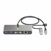 Image de StarTech.com Hub USB-C à 2 Ports USB-A avec Ethernet et RS-232, Dongle USB-C vers USB-A, 100W PD Pass-Through, 2x USB-A 5Gbps, Gigabit Ethernet, Série RS232 (FTDI) (5G2A1SGBB-USB-C-HUB)