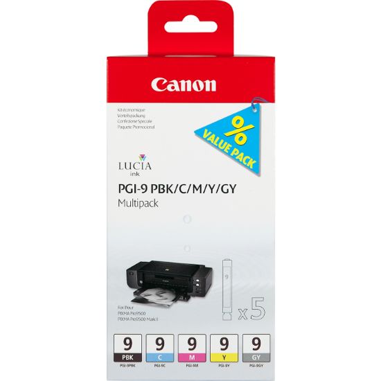 Image de Canon Multipack de 5 cartouches d'encre PGI-9 PBK/C/M/Y/GY (1034B013)