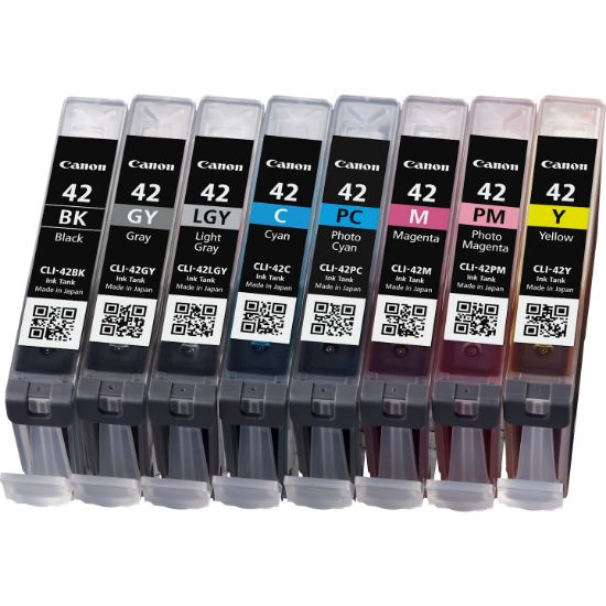 Image de Canon Multipack de 8 cartouche d'encre CLI-42 BK/GY/LGY/C/M/Y/PC/PM (6384B010)