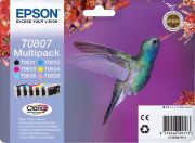 Image de Epson Hummingbird Multipack "Colibri" (T0807) - Encres Claria N, C, M, J, Cc, Mc (C13T08074011)