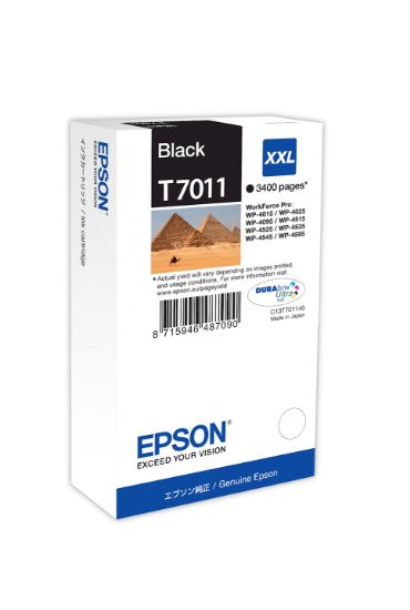 Image de Epson Encre Noire XXL (3 400 p) (C13T70114010)