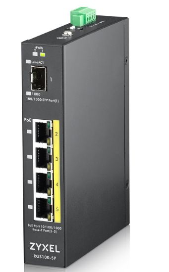 Image de Zyxel RGS100-5P Non-géré L2 Gigabit Ethernet (10/100/1000) Connexion Ethernet, supportant l'alimentation via ce port (PoE) Noir (RGS100-5P-ZZ0101F)