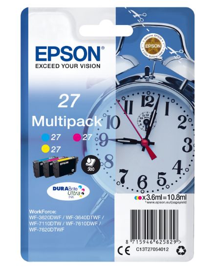Image de Epson Alarm clock Multipack "Réveil" 27 - Encre DURABrite Ultra C,M,J (C13T27054012)