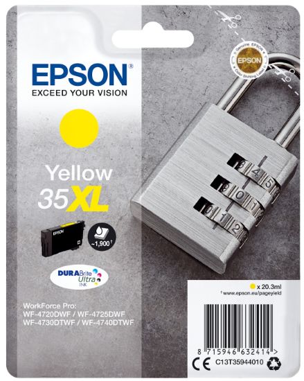 Image de Epson Padlock Singlepack Yellow 35XL DURABrite Ultra Ink (C13T35944010)