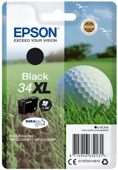 Image de Epson Golf ball Singlepack Black 34XL DURABrite Ultra Ink (C13T34714010)