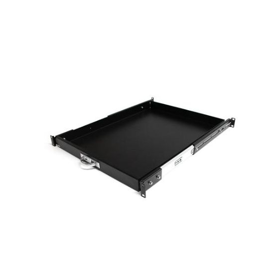 Image de StarTech.com Plateau Coulissant 1U pour Clavier pour Montage en Rack de Serveur - 25 kg - Tiroir Coulissant en Acier de 55,8 cm de Profondeur pour Rack d'Equipement AV, Résea ... (SLIDESHELFD)