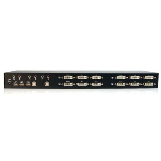 Image de StarTech.com Switch KVM USB 4 Ecrans DVI pour 2 Ordinateurs avec Audio - Commutateur KVM (SV231QDVIUA)