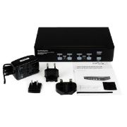 Image de StarTech.com Commutateur KVM 4 Ports DVI USB, Montage en Rack et Audio - Switch KVM - 2560x1600 (SV431DVIUAHR)