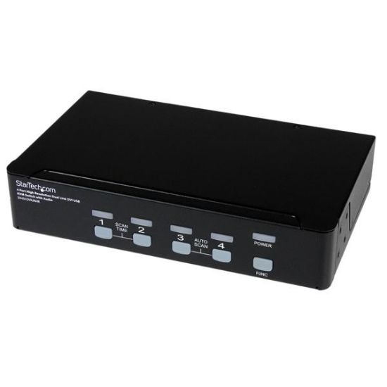 Image de StarTech.com Commutateur KVM 4 Ports DVI USB, Montage en Rack et Audio - Switch KVM - 2560x1600 (SV431DVIUAHR)