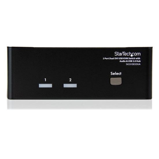 Image de StarTech.com Commutateur KVM USB et double DVI à 2 ports avec audio et hub USB 2.0 (SV231DD2DUA)