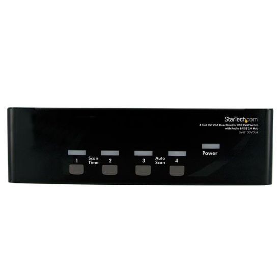 Image de StarTech.com Commutateur KVM USB et double écran DVI / VGA à 4 ports avec audio et hub USB 2.0 (SV431DDVDUA)