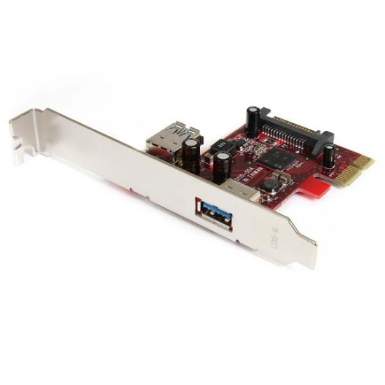 Image de StarTech.com Carte Contrôleur PCI Express vers 2 Ports USB 3.0 avec Support UASP - Carte PCIe - 1 Interne 1 Externe (PEXUSB3S11)