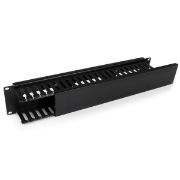 Image de StarTech.com Panneau de gestion de câbles horizontal 2U pour rack de serveur - Guide pour câbles avec couverture (CMDUCT2U)