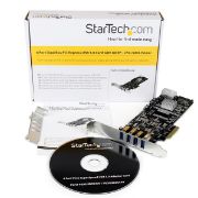 Image de StarTech.com Carte Contrôleur PCI Express vers 4 Ports USB 3.0 avec 2 voies dédiés de 5 Gb/s - UASP - Alim SATA / LP4 (PEXUSB3S42V)