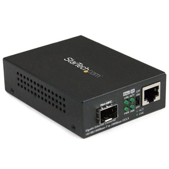 Image de StarTech.com Convertisseur de média Gigabit Ethernet fibre optique avec slot SFP ouvert (MCM1110SFP)