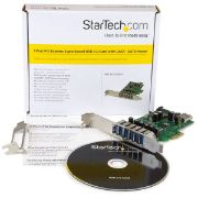 Image de StarTech.com Carte contrôleur PCI Express à 7 ports USB 3.0 - 6 externes 1 interne - Adaptateur PCIe avec alimentation SATA (PEXUSB3S7)