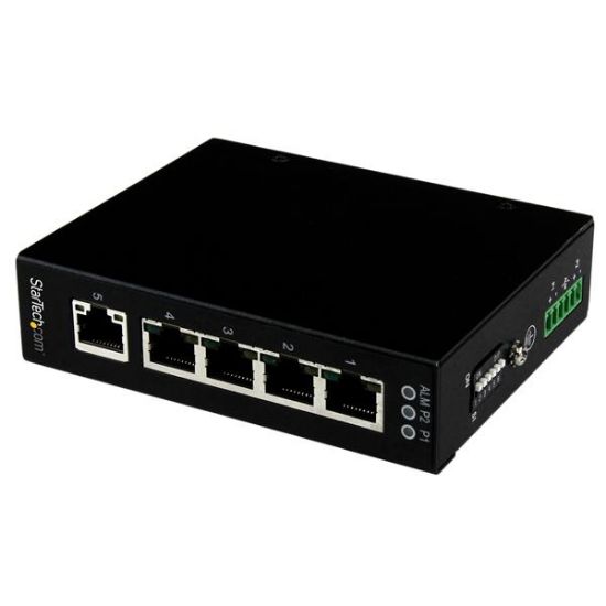 Image de StarTech.com Switch Gigabit Ethernet industriel non géré à 5 ports - Commutateur GbE à montage mural / sur rail DIN (IES51000)