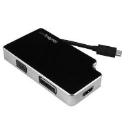 Image de StarTech.com Adaptateur audio / vidéo de voyage 3 en 1 - USB-C vers VGA DVI ou HDMI - 4K (CDPVGDVHDB)